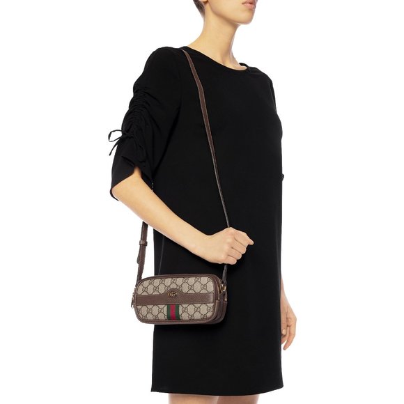 Gucci 3 Compartments Ophidia GG Supreme Mini Cross Body Bag - Picture 10 of 10